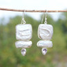 Grosses boucles en argent Nacre et Améthyste