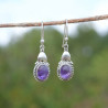 Petites boucles bohème chic en argent 925 et Améthyste