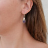 Petites boucles bohèmes argent et Améthyste ovale