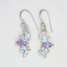 Boucles d'oreilles argent pierres griffées Pierre de lune, Topaze et Améthyste