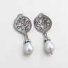 Boucles clous médaillon argent et Perle de culture