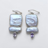 Grosses boucles en argent Nacre et Améthyste