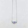 Collier argent pierres griffées Pierre de lune, Topaze et Améthyste