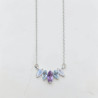 Collier argent pierres griffées Pierre de lune, Topaze et Améthyste
