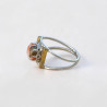 Bague Turquoise oyster ajourée argent et laiton T56