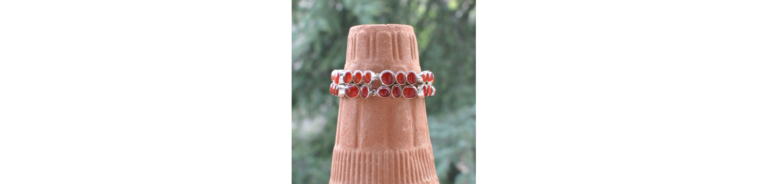 Bracelets en Cornaline et en argent 925