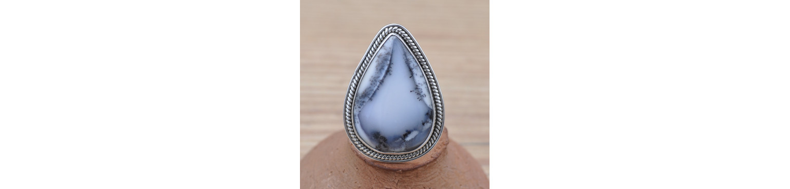 Bijoux en argent 925 et pierre Agate dendrite